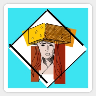 Cheese Hat Kat Sticker